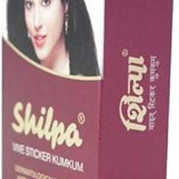 Shilpa Vive Sticker bindi Kumkum Dermatologically Tested Bindi- Deep Red (Pack of 15 Unit) (6, Deep Red)-1