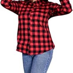 Women's Check Shirt | Red Cotton Blend Casual Shirt for Everyday, Office, Outing, and Semi-Formal Occasions-image-1