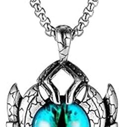 Pendant for Men Evil Eye Black Silver chain for men Boys Mens boyfriend gents locket Necklace for men Boy girls Women Stainless Steel neck chain lockets mens chains fashion Long Stylish A52-picture-21