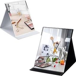 Portable Folding Vanity Mirror - Desk Mirror with Stand - Travel Mirror - Tabletop Desktop Mirror - Pocket Mirror (Set of 2, Multi)-22