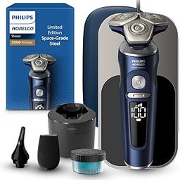 Norelco Male Philips S9000 Prestige Rechargeable Wet & Dry Shaver Space Grade Edition, Sp9886/89, Blue-image-36