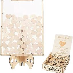 CALANDIS™ Wedding Guest Book Drop Box Rustic Decor for Anniversary Rectangle | Guest Books & Pens | Wedding Supplies-16