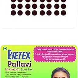 Eyetex Pallavi Sticker Bindi/Pottu|Round|Aloe Vera & Papaya Extracts|Breathable Non-Irritating Velvet Fabric|P4|Dark Maroon|20 Flaps-image-13