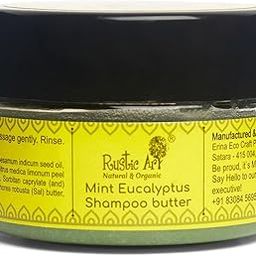 Rustic Art Mint Eucalyptus Shampoo Butter with Sal Butter & Vit. E | Sulphate, Paraben & Silicone Free | Natural & Organic | For Women & Men | Reduces Hair Fall & Controls Frizz | 50g-29