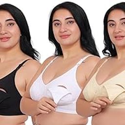 Women's Seamed Plus Size Nursing Bra - Combo-image-99