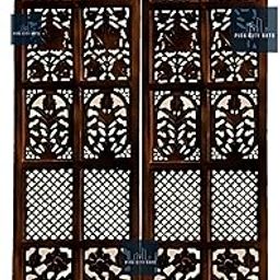 PINK CITY ARTS Wooden Partitions Made of Wood Room Divider for Living Room with Stands Hall Bedroom Wall Separator Panel 6 Feet (2 Panel with Stands)-image-90