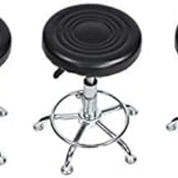 SHREEYETI - Adjustable Stool-Doctor/Kitchen Stool/Office Stool/Chair/Cafeteria Stool/Bar Stool Finish Color -Black (Set of 3 Pcs) (Black)-image-11