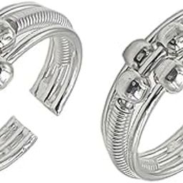 Pure Silver Designer Three Line Four Ball Toe Ring (Chandi Bichhiya) For Women ~ Pack in 2 Pieces-image-16