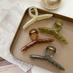 4 Pcs Solid Color Hair Claws Elegant Clear Acrylic Hair Clips Korean Hairpins Barrette Headwear For Women Girls Hair Accessories Gifts,Multi-image-28