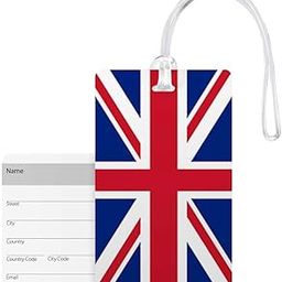 100yellow® UK Flag Design Luggage Tags Printed Gloss Finish PVC Bag Tag with Silicon Strap- Ideal for International Travel-27