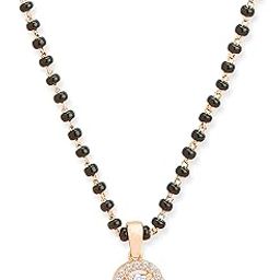 Stylish Pendant Necklace Black Beads Mangalsutra For Women With Extendable Chain-image-37