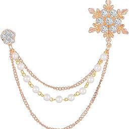Rose Gold Plated Men's Eye Catching Crystal Stone Studded Three Chain Pin Brooch BP1101027Z-37