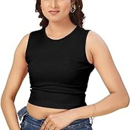 Women's Crop Top T-Shirt | Stretchable Lycra Short Top | Stylish Casual Wear Top for Girls & Women | Slim Fit Tank T-Shirt-image-66