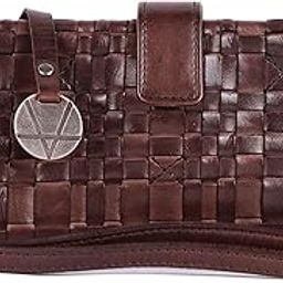 7 Inch Brown Genuine Leather Wallets for Women,Small Wallet for Women Zipper Coin Purse Credit Card Holder with Strap-image-54