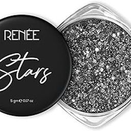 RENEE Stars Face & Body Glitter - Metallic Silver 5 Gm- Safe, Skin Friendly, Cruelty Free, Light-Reflecting Sparkle, Long Lasting, Lightweight Makeup Look for Parties, Music Festival, Easy to Apply-image-30