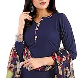 Women's Printed Dress Material - Unstitched Crepe Fabric Kurti, Pants & Dupatta Set (AZ-YS-P4-KIARA NAVY)-picture-41