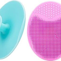 2 Pack Face Scrubber,Soft Silicone Facial Cleansing Brush Face Exfoliator Blackhead Acne Pore Pad Cradle Cap Face Wash Brush for Deep Cleaning Skin Care,Multicolor-55