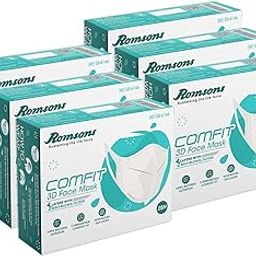 Romsons Comfit 3D Non-Woven Fabric Face Mask | Disposable & Snug-Fit | 2 Layers Of Melt-Blown Filters For Men & Women - Grey - 150 Pcs (Pack Of 6)-picture-21