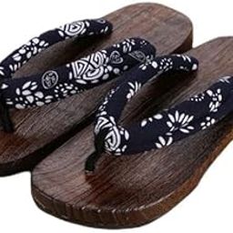 2xJapanese Clogs Slippers Geta Sandals Flip Flops for Men Women Blue Round 44-image-13