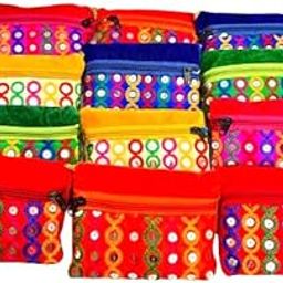 BB small purse for kanjak pooja return gift/bday return favour for girls/mini cute purse rajasthani thread kadhai bag for kanya pujan pack of 12 (multicolour)-image-86