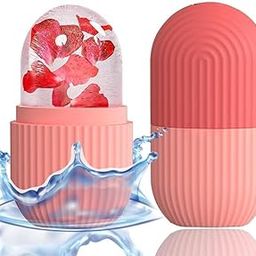 BLOSMOS Ice Roller For Face, Neck and Body | For Puffy Eyes and Facial Skin Care, Ice Facial Cube (1 Piece, Pink)-image-78