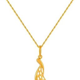 p.c. chandra jewellers 14k (585) Yellow Gold and American Diamond Pendant for Women-picture-12