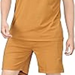 Cotton Blend Solid Casual Round Neck Half Sleeve Oversized Co-ord Set Men's, Pyjama Set, Sleepwear Loungewear T-Shirt and Shorts Combo for Men, Night Wear for Men, Night Suit for Men's-image-77
