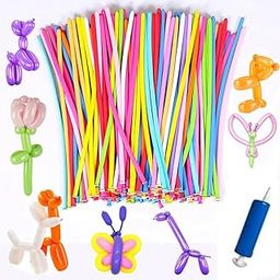 Party Land Long Twisting Modelling Balloons With Free Inflator Pump | Animal & shapes balloons through twisting and combinations - Pack of 100-image-24