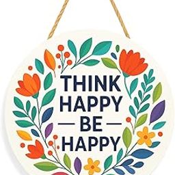 Tiny Shiny Think Happy Be Happy Decorative Wall Art Mdf Wooden Hanger For Living Room Bedroom | Artworks Decor | Office | Gift | Quotes Items | Wall Hanging For Home Decoration-image-26