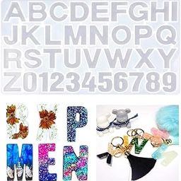 QALAM Kaari Resin Art Silicone Alphabet and Numbers Shape Moulds, Alphabet Resin Mould Epoxy Resin Art Kit with Mold Silicon Jewellery Moulds Resin Art Kit for Beginners-image-2