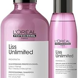 L'OREAL PROFESSIONNEL PARIS Serie Expert Liss Unlimited Blow Dry Serum, 125Ml & Serie Expert Liss Unlimited Shampoo, Controls Frizz Adds Shine With Prokeratin Complex-image-4
