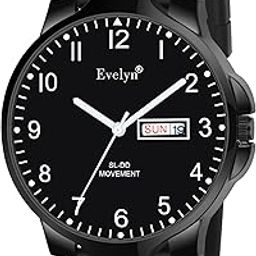 Classic Black Analog Watch, Day-Date Display, Eve Sl 120-image-66