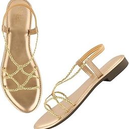 Casual and Classy Flat Sandals Fashionable Ethnic Flat Sandals Light Weight Comfortable for Girls & Women-image-26