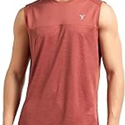 technosport Men's Slim Fit Crew Neck Sleeveless Colorblocked Gym Vest with Quick Dry for Gym, Sports and Regular Use-picture-1