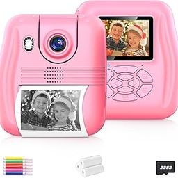 Kids Camera Instant Print Christmas Birthday Gifts for 3 4 5 6 7 8 9 Year Old Girls Boys,Digital Camera for Toddler,Toys for Kids Age 4-8 with 3 Rolls Print Paper,32GB Card(Pink)-picture-16