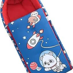 FILLOXY Baby Sleeping Bag in Muslin Cotton Material for Newborns | Soft & Skin Friendly Wrapper Lightweight Cushioned Infant Sack Easy to Carry Wash 0-6 Months (Spaceman Blue)-image-102