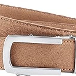 Micro Fiber SUEDE Belt For Men Formal (Adjustable Fits Up to 44 Inch Waist) 100% Vegan Ratchet Straps, Unique Magnetic Auto-lock Buckle Belts For Men No Holes-image-46