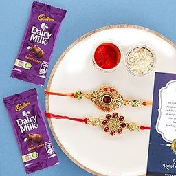 Combo of 2 Rakhi for Brother with Cadbury Chocolate Gifts Combo Set, Brother Rakhi Set, Cadbury Rakshabandhan Bhai Bhabhi Hamper Greeting Card, Set of 2 Rakhi-image-64