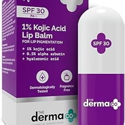 The Derma Co 1% Kojic Acid Lip Balm I With Alpha Arbutin & Hyaluronic Acid I SPF 30 PA++ | Treats Pigmentation | Gives Moisturized Lips | Off White | Travel Friendly | For Dark & Pigmented Lips | 4g-27