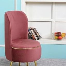 Smartkart Ottoman Pouffes Sitting Mudda Puffies Stool for Living Room Pouf Dressing Table Puffy Footstool for Office or Home Decoration, Holland Velvet Fabric, Metal Leg, 18x18x32 Inch, Gajri-image-66