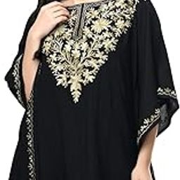 Women's Rayon Navy Embroidery Kaftan Top-5