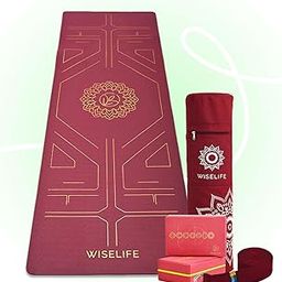 WiseLife Beginners Yoga Kit for Men & Women | Yoga Mat, Mat Bag, Stretch Belt & Blocks (Set of 2) | Ideal for Yoga, Pilates, Gym, Exercise, Fitness, Training & Stretching | Ultimate Yoga Starter Set-picture-31