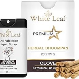 White Leaf Ayurvedic & Herbal Bidi Smoke (Pack of 1 X 20 Bidi Sticks Per Pack) With 20 ml Shot Anti Addiction Spray | 100% Tobacco Free and Nicotine Free (20 Sticks, 1 Shot)-picture-12