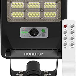 Homehop Solar LED Street Light Outdoor Waterproof 50 Watt Wireless Motion Sensor high Power Lamp for Home, Garden, Dusk to Dawn (4000mAh/3.2V Cool Light) black, Acrylonitrile Butadiene Styrene (ABS)-image-84