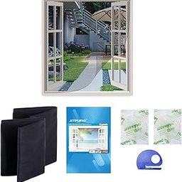 ELBME DIY Mosquito Net for Window-3 Packs, Fly Screen Insect Mesh with Self-Adhesive Tapes and Cutter - 2.0 Pro (51 * 61inches, Black)-image-11