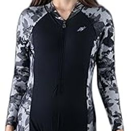 Keepfit Colorblocked Full Sleeves Roundneck boy Leg Length Leg Suit with Front Zipper| Swimming Suit for Women-image-37