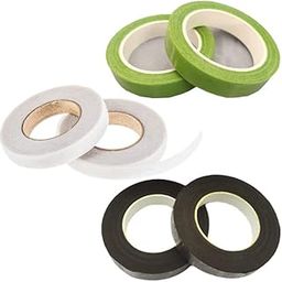 3A FEATURETAIL Flower Making Floral Paper Tape, Professional Florist Stem Wrap 1/2 Inch Bouquet Tape for Stem Wrap | DIY Crafts (Set of 6 Pc, Green White Brown)-24