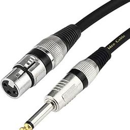 Hakuho Mic Cable 6.35mm Jack Male To XLR 3PIN Female Cord Wire For Microphone/Guitar Cable 10 Meter.Black, 1pc Pack (10 Meter/32.8 feet)-image-65