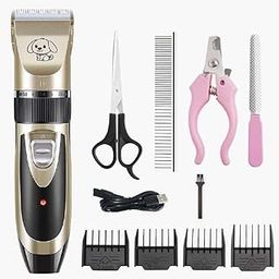 JHKR Professional Pet Grooming Kit, Cordless Hair Clipper with 4 Guide Combs, Nail Clipper, Scissors, Comb-image-21