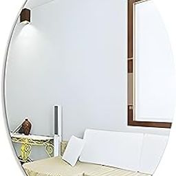 Oval Shape Adhesive Mirror Sticker for Wall on Tiles Bedroom Living Room Basin Mirror Bathroom Wall Mirror Both Side Sticker Acrylic Wall Mirror Vanity Mirror, Makeup Mirror-image-12